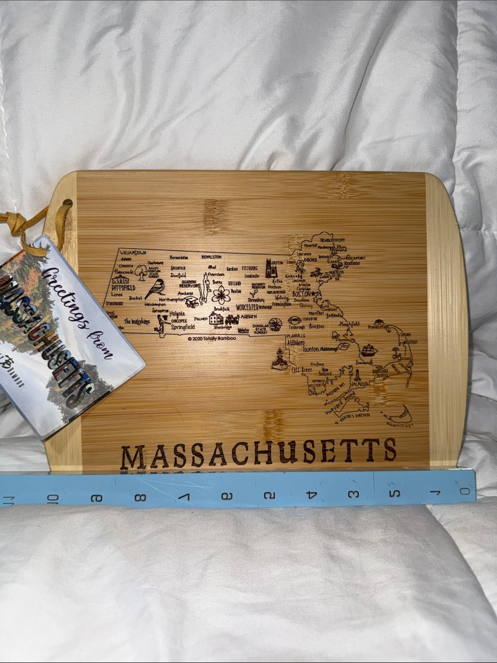 Massachusetts Bamboo Serving/Decor Board - Natural Wood
